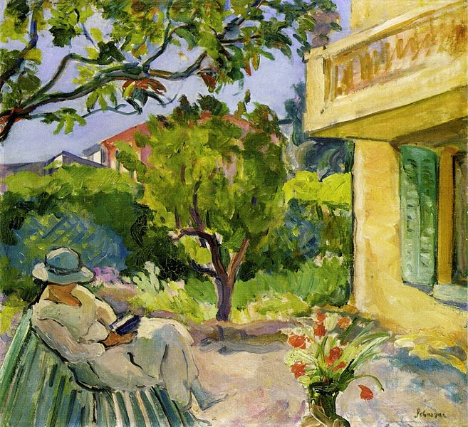 Lebasque, Henri Madame Lebasque Reading in the Garden